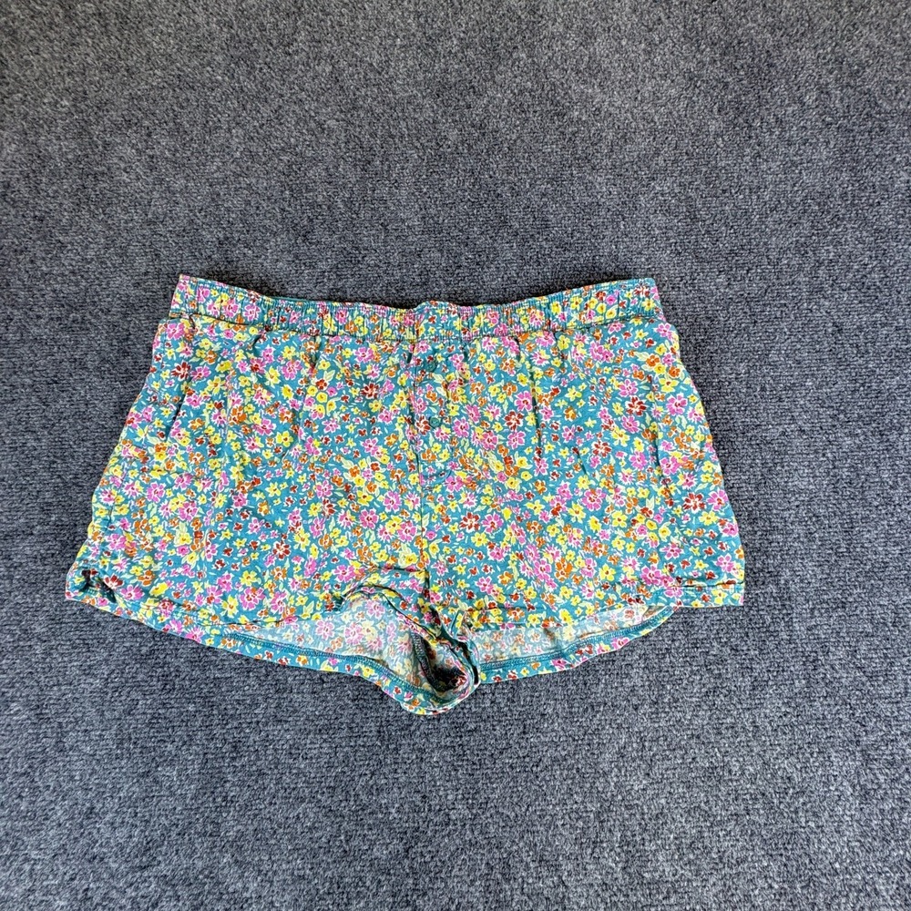 Pink Victoria's Secret Sleep Shorts Womens 34 Multicolor Floral Cotton Stretch